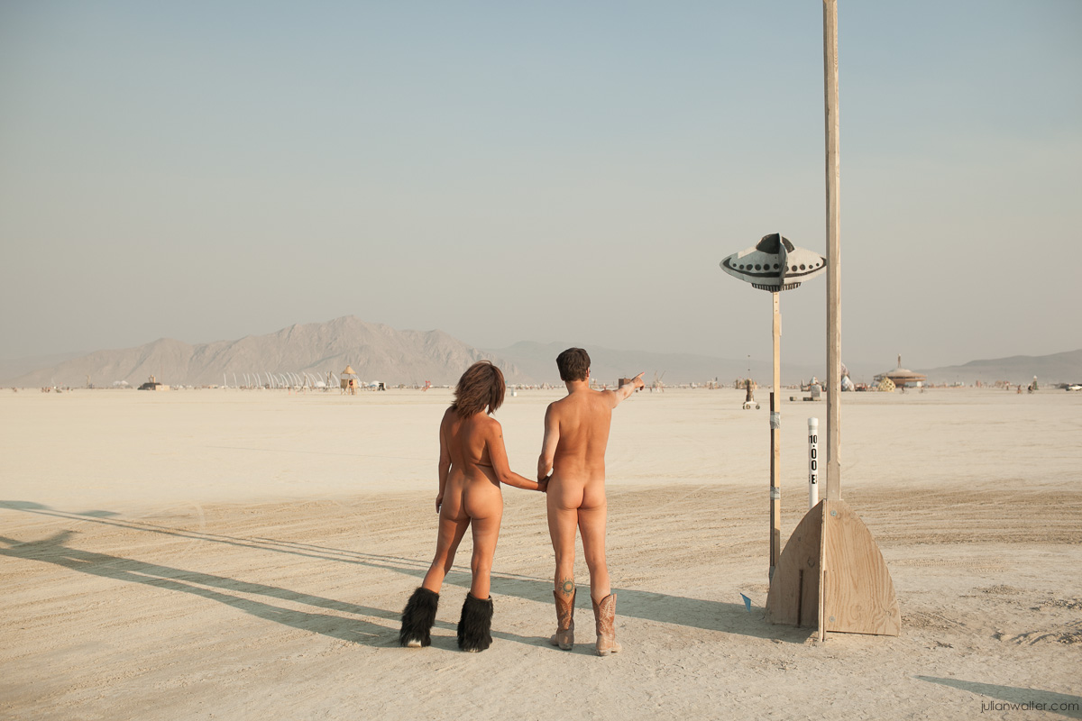 Burning man nude girl