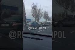 В Мелитополе на объездной в ДТП попали пять автомобилей (видео)